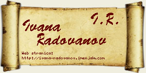 Ivana Radovanov vizit kartica